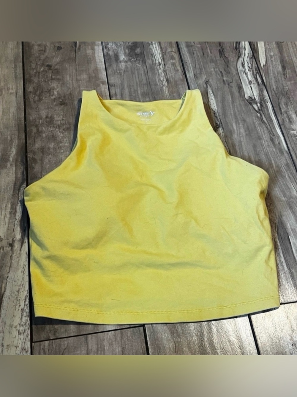 Old Navy Yellow Power Chill Light Support Go Dry Sports Bra in Size Medium